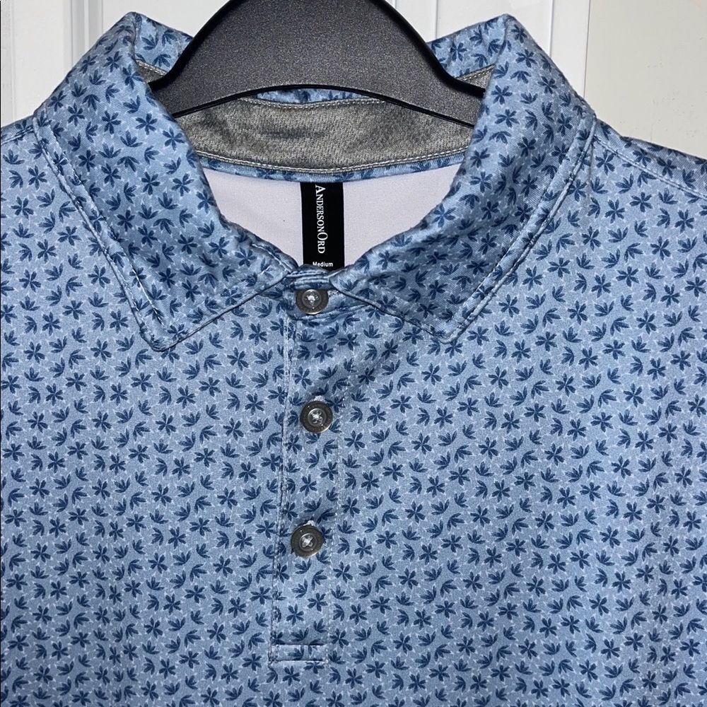 Anderson Ord Performance Soft Polo blue Floral Las Vegas Paiute Golf Resort M